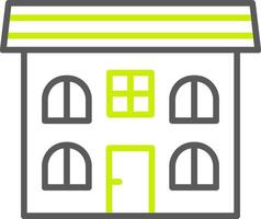 bungalow línea dos color icono vector