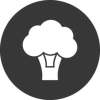 Broccoli Glyph Inverted Icon vector