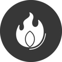 Burn Glyph Inverted Icon vector