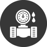 Water Meter Glyph Inverted Icon vector