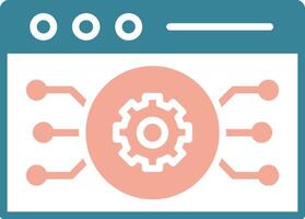 Website Algorithm Glyph Two Color Icon vector