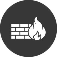 Firewall Glyph Inverted Icon vector