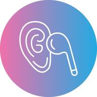 Listen Line Gradient Circle Icon vector