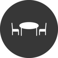 Kitchen Table Glyph Inverted Icon vector