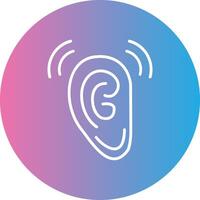 Listen Line Gradient Circle Icon vector