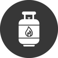 Gas Cylinder Glyph Inverted Icon vector