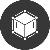 Blockchain Glyph Inverted Icon vector