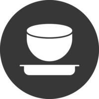 Bowl Glyph Inverted Icon vector