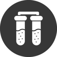 Test Tubes Glyph Inverted Icon vector