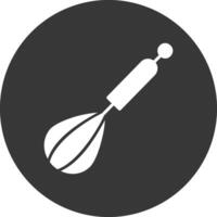 Whisk Glyph Inverted Icon vector