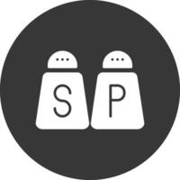 Salt And Pepper Glyph Inverted Icon vector