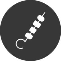 Skewer Glyph Inverted Icon vector