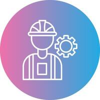 Consrtruction Worker Line Gradient Circle Icon vector