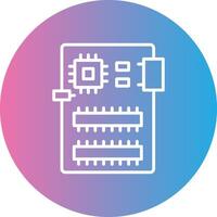 Circuit Board Line Gradient Circle Icon vector