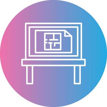 Architecture Line Gradient Circle Icon vector