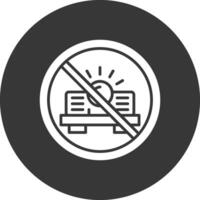 Prohibited Sign Glyph Inverted Icon vector