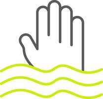 Sinking Line Two Color Icon vector