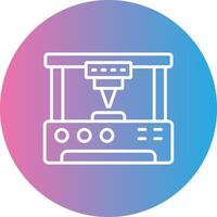3d Printer Line Gradient Circle Icon vector