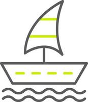 Sailing Boat Line Two Color Icon vector