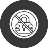 Prohibited Sign Glyph Inverted Icon vector