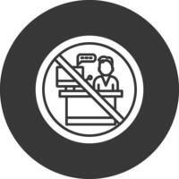 Prohibited Sign Glyph Inverted Icon vector