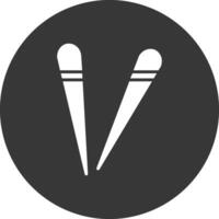 palillos glifo invertido icono vector