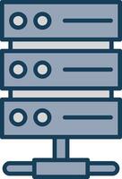 Server Rack Line Filled Grey Icon vector