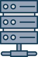 Server Rack Line Filled Grey Icon vector