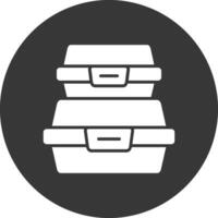 Food Container Glyph Inverted Icon vector