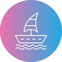 Sailing Boat Line Gradient Circle Icon vector