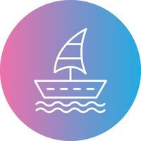 Sailing Boat Line Gradient Circle Icon vector