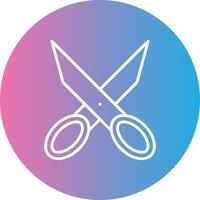 Scissors Line Gradient Circle Icon vector