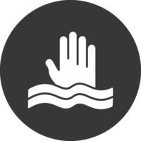 Sinking Glyph Inverted Icon vector