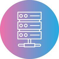 Server Rack Line Gradient Circle Icon vector