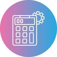 Calculator Line Gradient Circle Icon vector