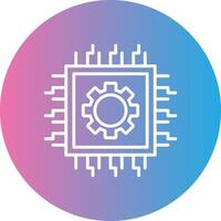 Processor Line Gradient Circle Icon vector