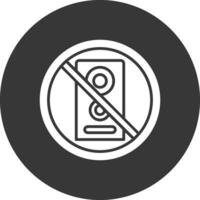 No speaker Glyph Inverted Icon vector