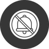 prohibido firmar glifo invertido icono vector