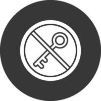 Prohibited Sign Glyph Inverted Icon vector