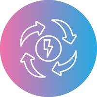 Eco Energy Line Gradient Circle Icon vector