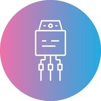 Transistor Line Gradient Circle Icon vector