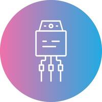 Transistor Line Gradient Circle Icon vector