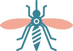 icono de dos colores de glifo de mosquito vector