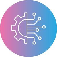 Technology Line Gradient Circle Icon vector
