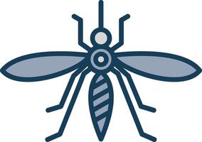 Mosquito Line Filled Grey Icon vector