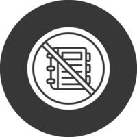 Prohibited Sign Glyph Inverted Icon vector