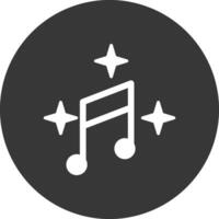 icono de glifo musical invertido vector