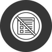 Prohibited Sign Glyph Inverted Icon vector