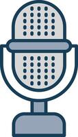 Microphone Line Filled Grey Icon vector