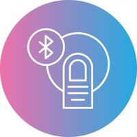 Bluetooth Line Gradient Circle Icon vector